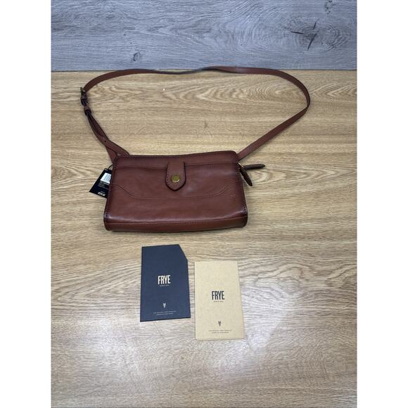 Frye Lucy Small Cognac Leather Crossbody Convertable Bag - Picture 3 of 9